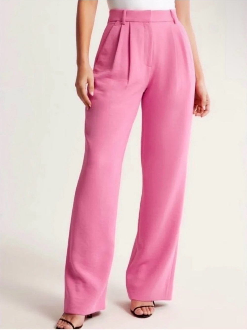Abercrombie Sloane Tailored Wide Leg Pant in Pink Size 27 Short